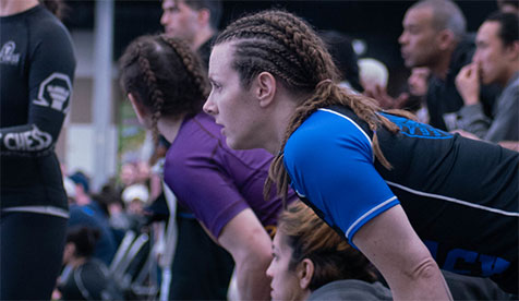 woman competing at the revolution jiu jitsu tournament in Washington state